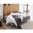 BOXSPRINGSOFA  mit Schlafen auf Sitzhöhe, Stoffauswahl, Liegefunktion, Rücken echt Flachgewebe Grau  - Schwarz/Grau, Design, Textil/Metall (204/93/100cm) - Novel