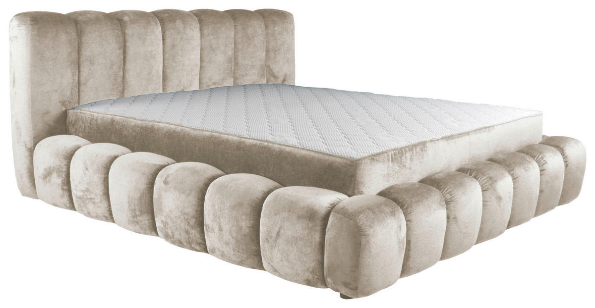 POLSTERBETT Lattenrost, Bettkasten 180/200 cm  in Creme  - Birkefarben/Creme, Trend, Holz/Kunststoff (180/200cm) - Esposa