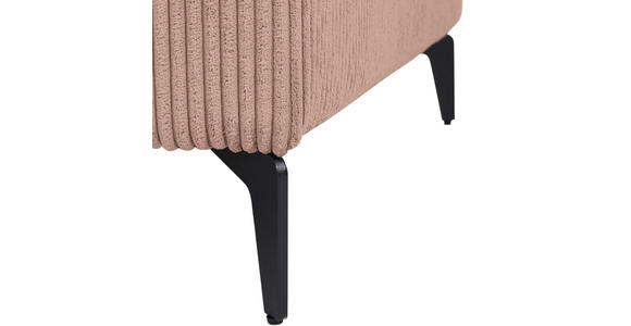 ECKSOFA  in Cord Altrosa  170/285 cm  - Schwarz/Altrosa, KONVENTIONELL, Textil/Metall (170/285cm) - Carryhome