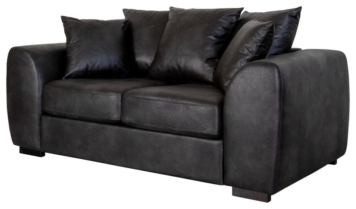 2-SITS SOFFA i textil, trä antracit  - svart/antracit, Klassisk, trä/textil (192/85/100cm) - Carryhome