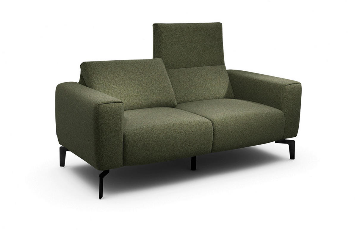 2-SITZER-SOFA Chenille Waldgrün  - Waldgrün/Schwarz, Design, Textil/Metall (180/86/86-94cm) - SENSOO