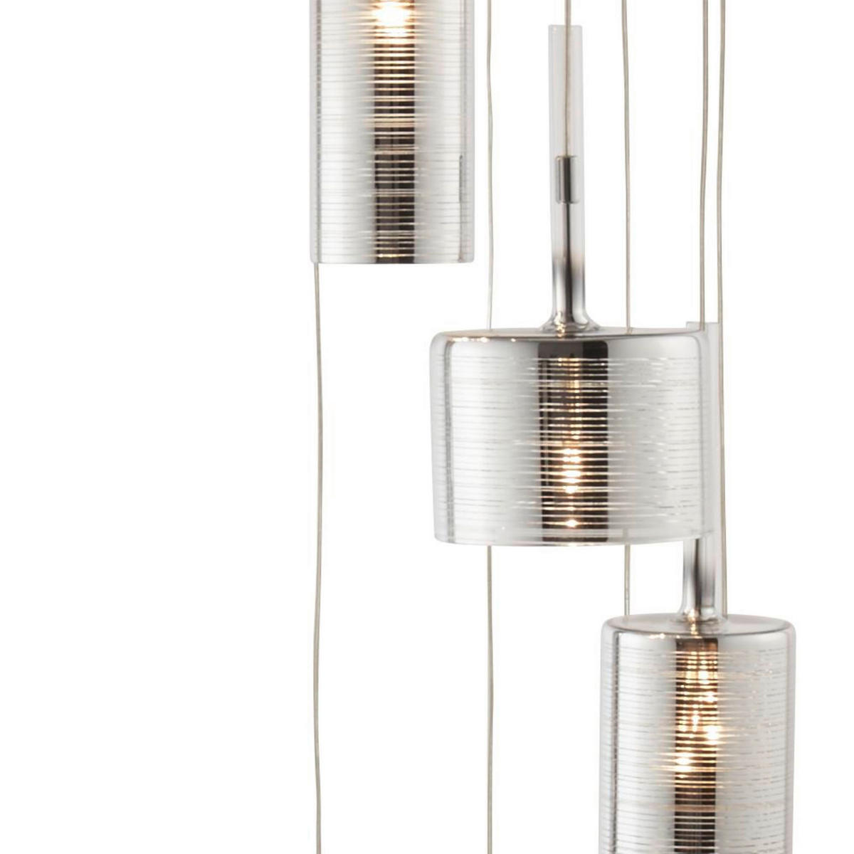 HÄNGLAMPA Linen 40/40/185 cm  - kromfärg, Design, metall/glas (40/40/185cm)