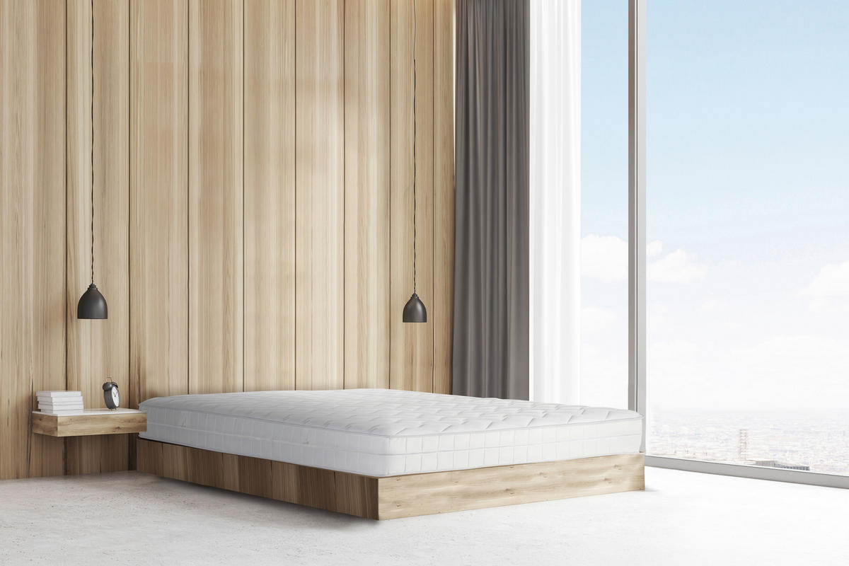 KALTSCHAUMMATRATZE 100/200 cm, Höhe ca.: 15 cm, H2 + H3 = mittel + fest, 5-Zonen - Weiß, Basics, Textil (100/200cm) - P & B