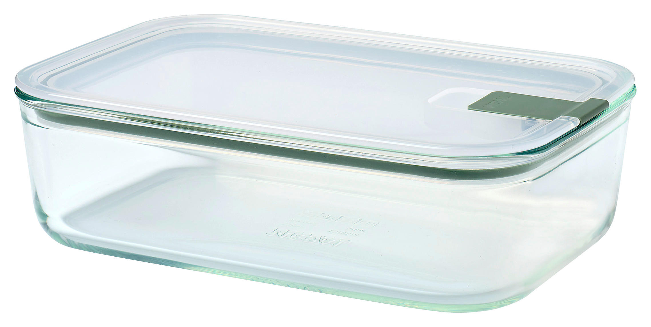 FRISCHHALTEDOSE EASYCLIP 1,0 L  - Transparent/Olivgrün, KONVENTIONELL, Glas/Kunststoff (19,8/13,9/7cm) - Mepal