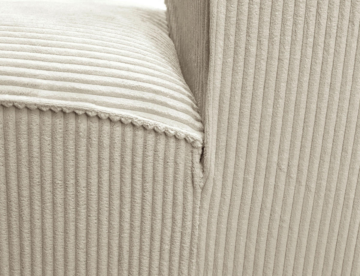 ECKSOFA ANTHONY Beige Cord  - Beige/Schwarz, Design, Kunststoff/Textil (275/163cm) - MID.YOU