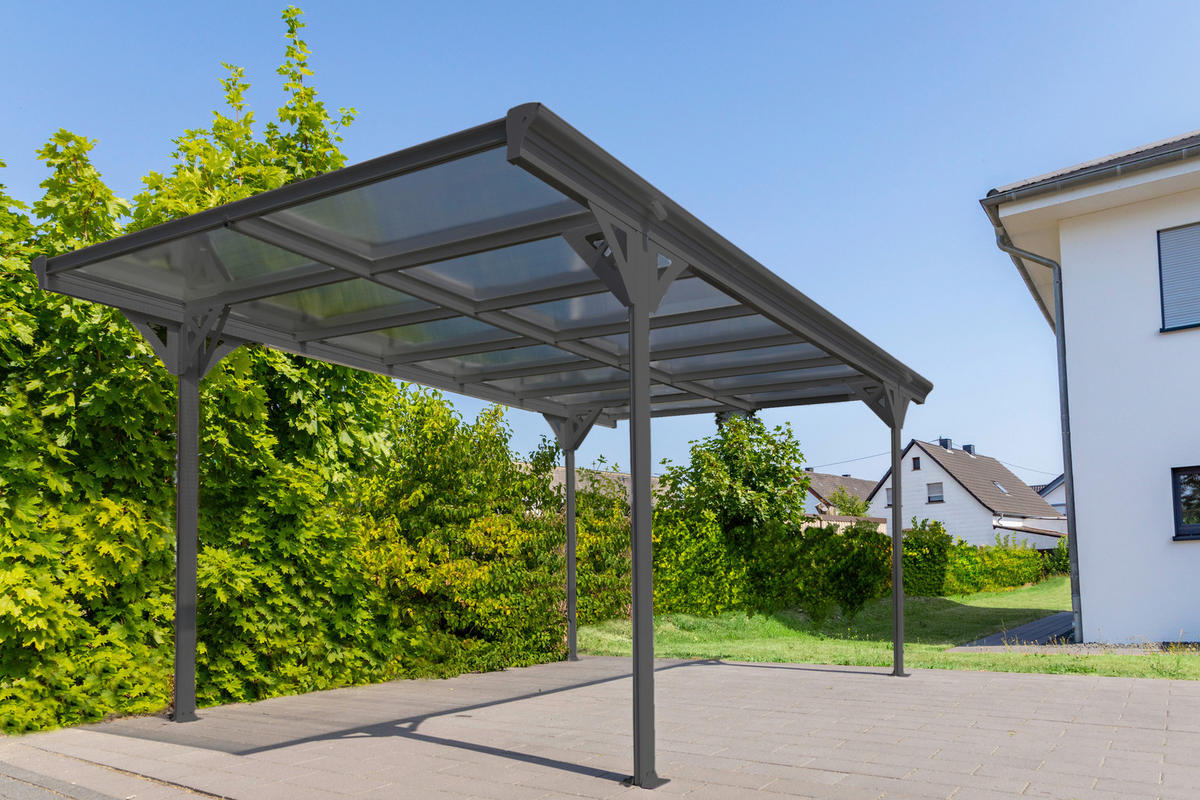 CARPORT - Anthrazit, Basics, Kunststoff/Metall (305/232/503cm)