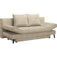 SCHLAFSOFA  in Webstoff Beige  - Beige/Schwarz, Design, Textil/Metall (200/85/90cm) - Xora