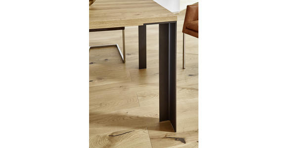 ESSTISCH in Holz, Metall 180/100/77 cm  - Eichefarben/Anthrazit, Design, Holz/Metall (180/100/77cm) - Dieter Knoll
