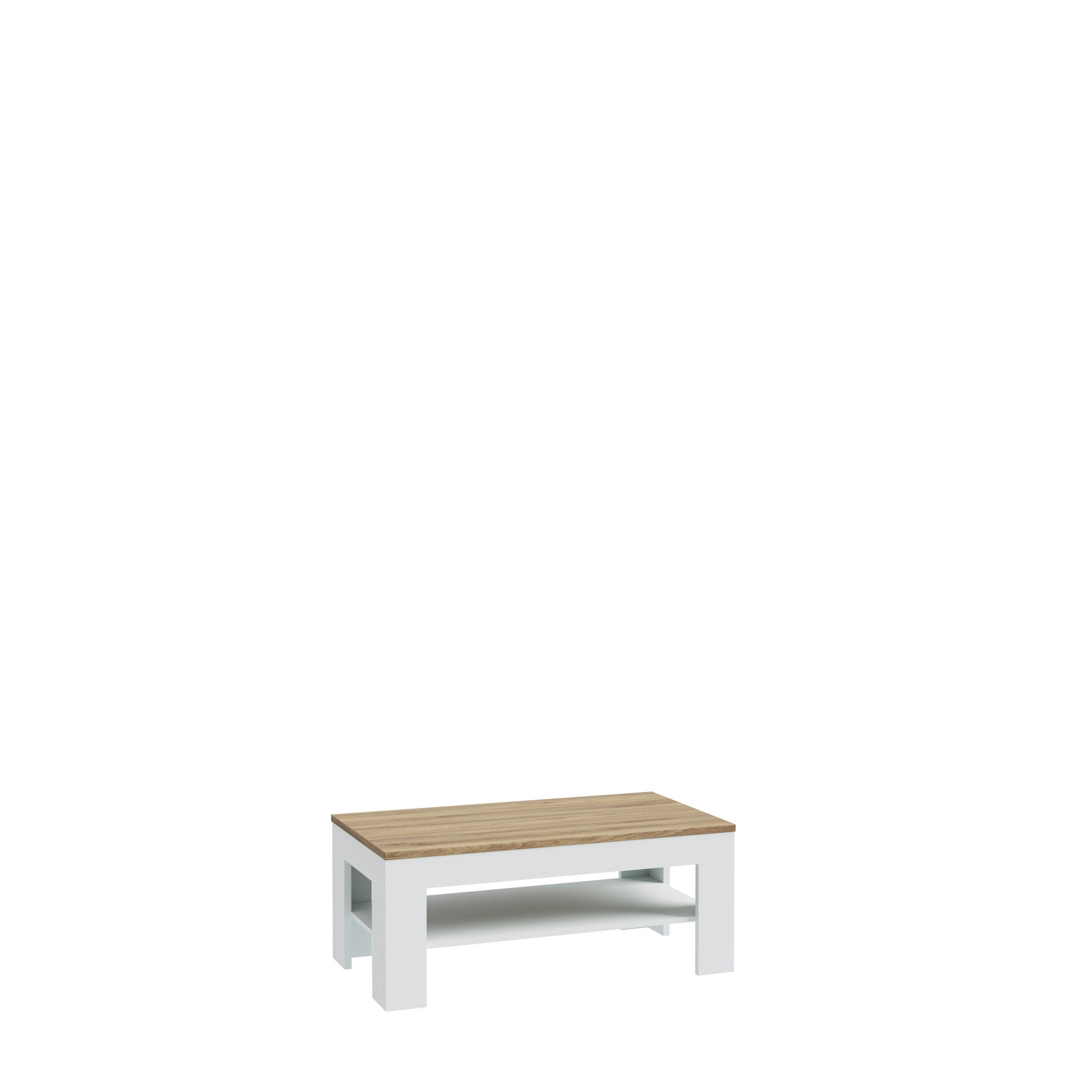 KLUBSKA MIZA, 110/45,5/60 cm barve hrasta, sivobež - sivobež/barve hrasta, Design, leseni material (110/45,5/60cm) - Hom`in