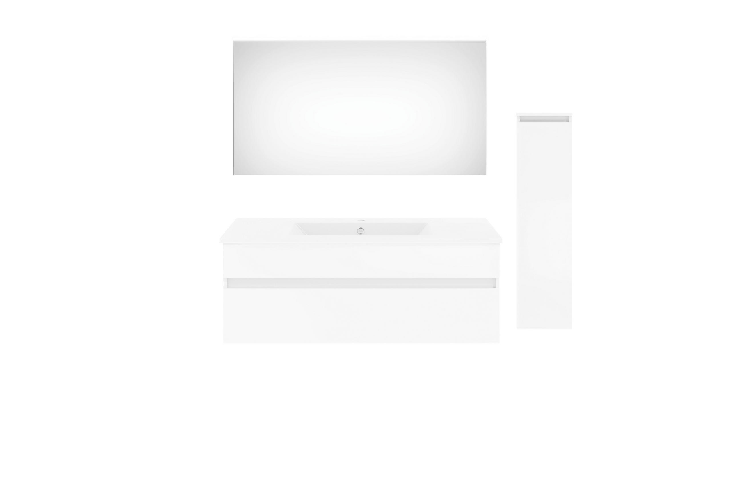 BADEZIMMER  in 150 cm  - Weiß Hochglanz/Weiß, KONVENTIONELL, Keramik/Holzwerkstoff (150cm) - Puris