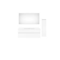 BADEZIMMER 150 cm  - Weiss Hochglanz/Weiss, Konventionell, Keramik/Holzwerkstoff (150cm) - Puris