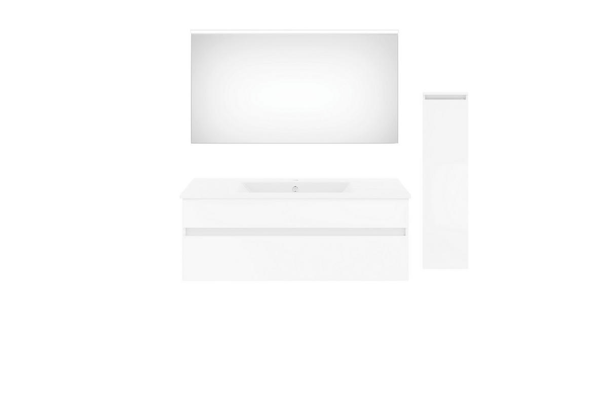 BADEZIMMER 150 cm  - Weiss Hochglanz/Weiss, Konventionell, Keramik/Holzwerkstoff (150cm) - Puris