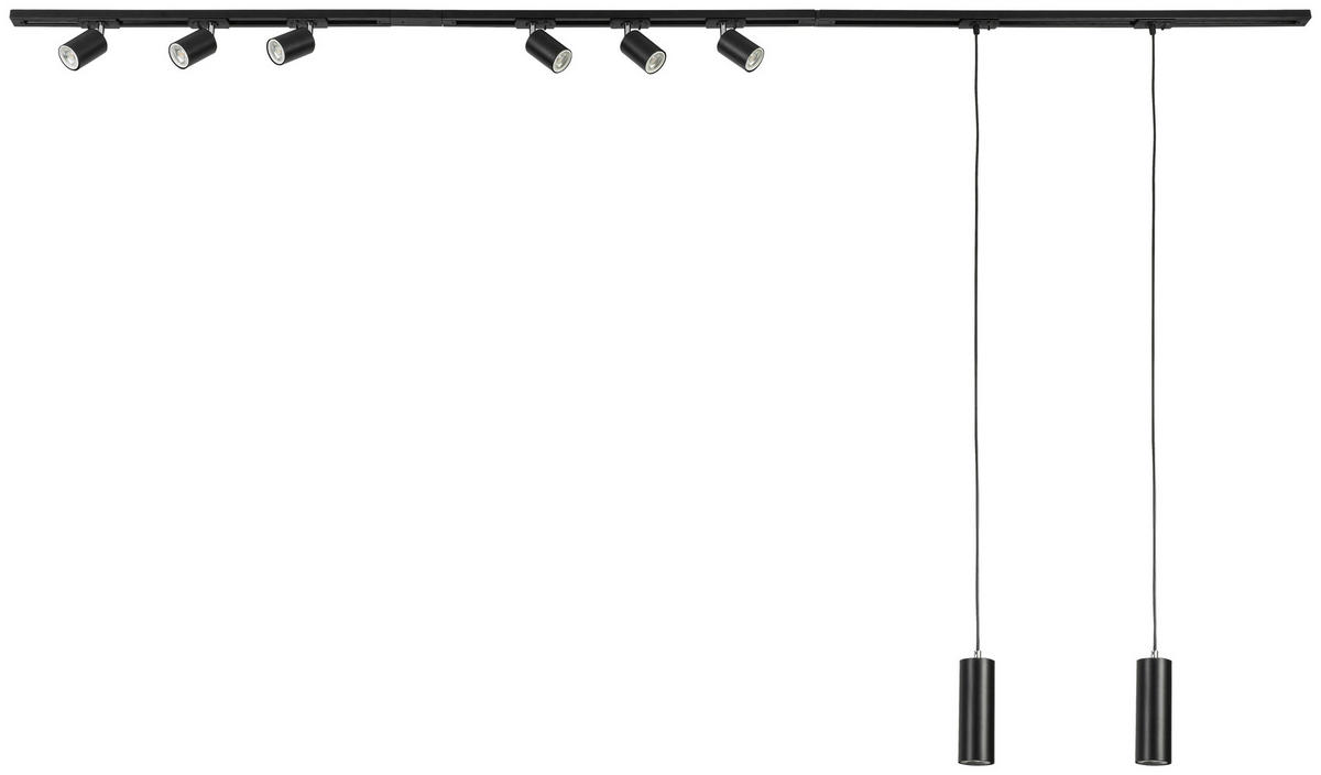 DECKENLEUCHTE 262 cm   - Schwarz, Trend, Kunststoff/Metall (262cm) - Novel