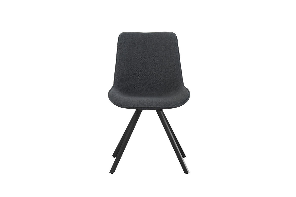 STUHL-SET 2 Stück  in Webstoff Textil  - Anthrazit/Schwarz, MODERN, Textil/Metall (52/85/61cm) - MID.YOU