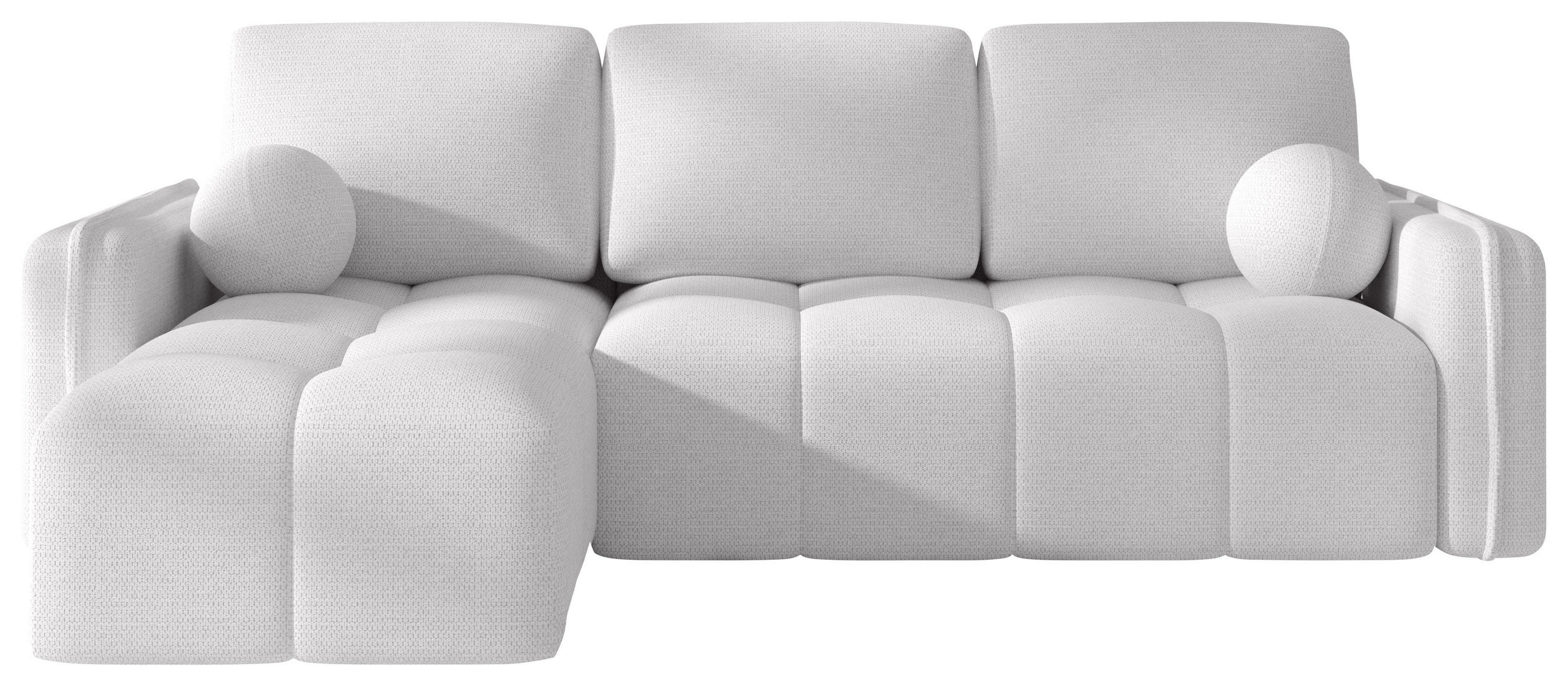 ECKSOFA  in Flachgewebe Weiß  - Schwarz/Weiß, MODERN, Kunststoff/Textil (142/240cm) - Carryhome