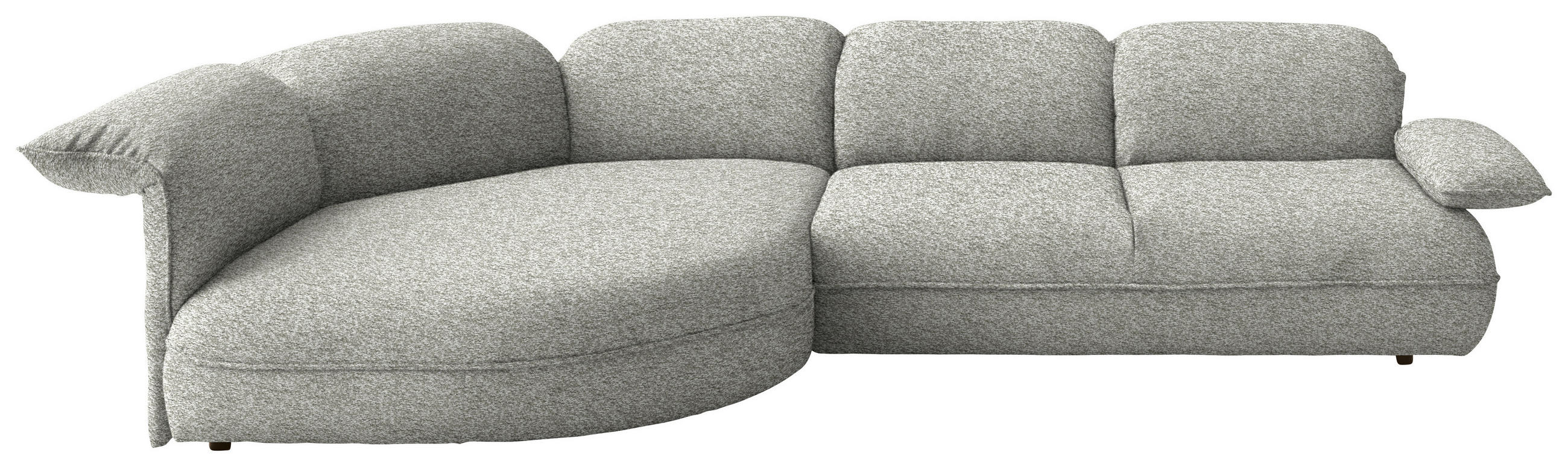 ECKSOFA Chenille Ecru  - Ecru/Schwarz, Design, Kunststoff/Textil (154/343cm) - Koinor
