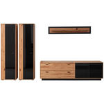 WOHNWAND  in Anthrazit, Eichefarben  333/190/50 cm  - Eichefarben/Anthrazit, Natur, Glas/Holz (333/190/50cm) - Linea Natura