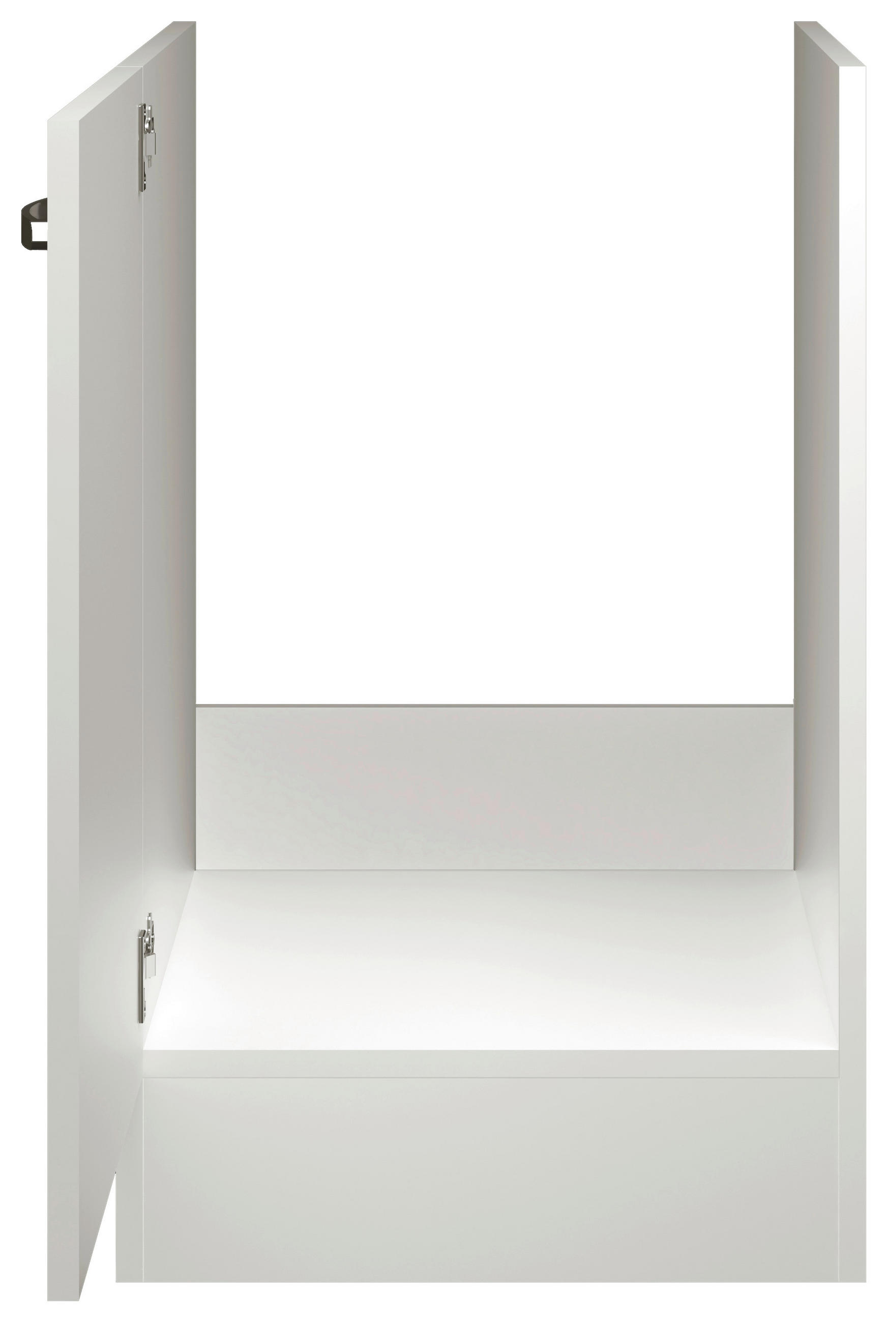 SPÜLENUNTERSCHRANK 50/82/57 cm  in Weiß, Weiß Hochglanz  - Edelstahlfarben/Weiß Hochglanz, MODERN, Holzwerkstoff/Metall (50/82/57cm) - FlexWell