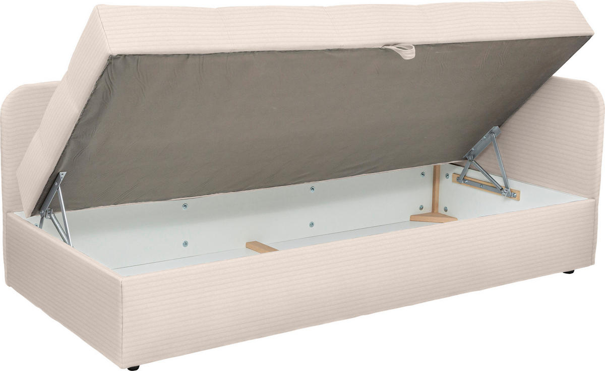 LIEGE Cord Creme  - Creme/Schwarz, Basics, Kunststoff/Textil (205/90/95cm) - Xora