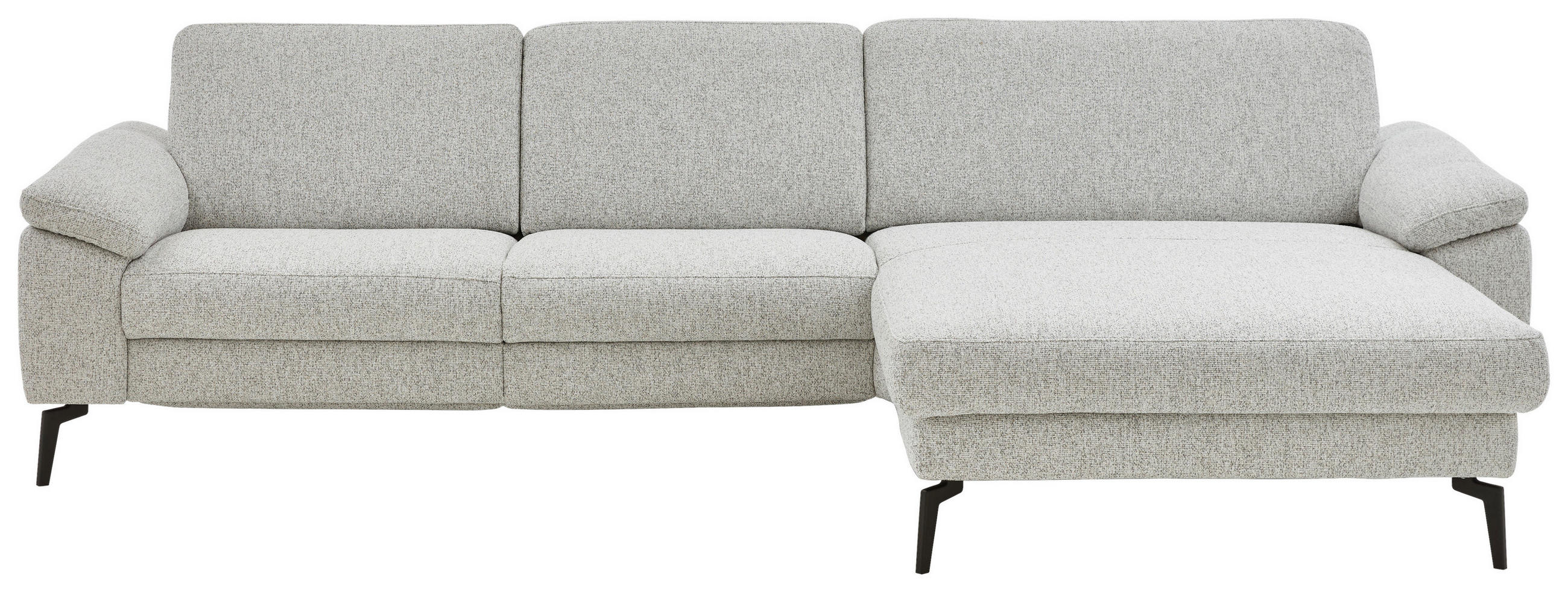 ECKSOFA  in Chenille Silberfarben  309/171 cm  - Silberfarben/Schwarz, Design, Textil/Metall (309/171cm) - Valdera