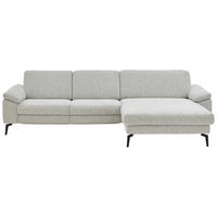 ECKSOFA  in Chenille Silberfarben  309/171 cm  - Silberfarben/Schwarz, Design, Textil/Metall (309/171cm) - Valdera