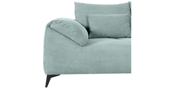 ECKSOFA in Cord Mintgrün  - Schwarz/Mintgrün, KONVENTIONELL, Textil/Metall (311/176cm) - Carryhome