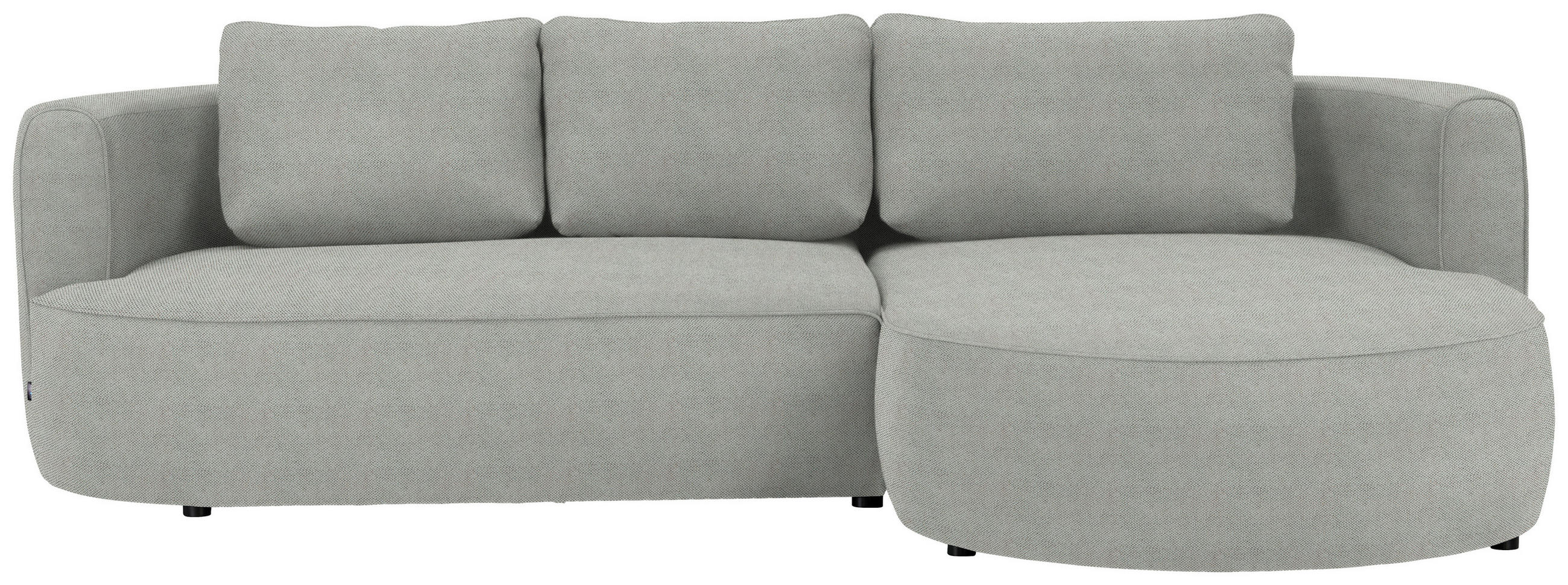 ECKSOFA in Webstoff Grau  - Schwarz/Grau, Modern, Kunststoff/Textil (284/183cm) - Welnova