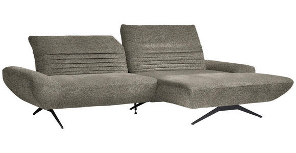 ECKSOFA  in Bouclé Graubraun  280/170-195 cm  - Graubraun/Schwarz, Design, Textil/Metall (280/170-195cm) - Dieter Knoll