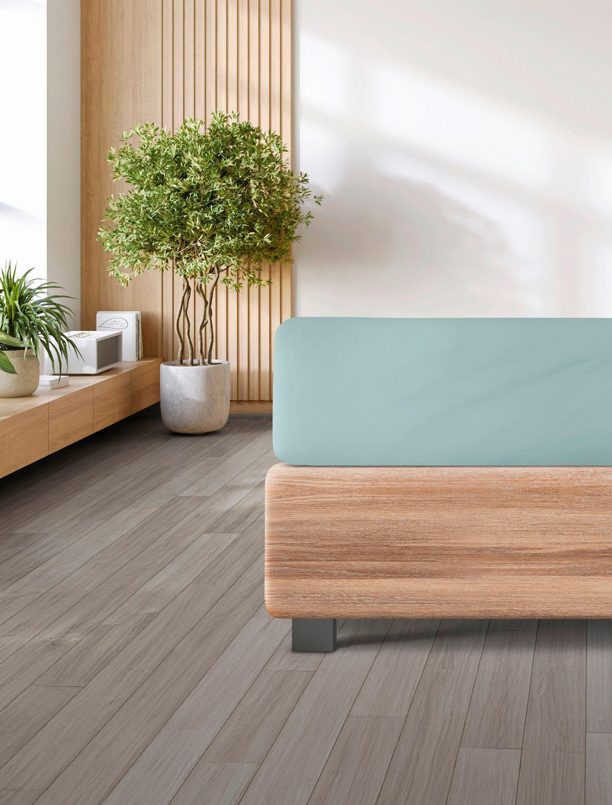 SPANNBETTTUCH Jersey  - Grün, Basics, Textil (90-100/200-220cm) - Irisette