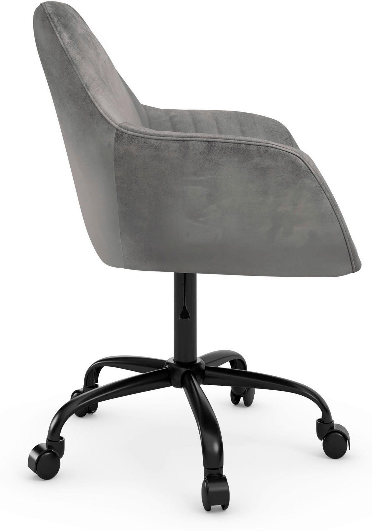 DREHSTUHL Velours Grau  - Schwarz/Grau, Design, Textil/Metall (58/78/54cm) - MID.YOU