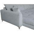 ECKSOFA Silberfarben Chenille  - Chromfarben/Silberfarben, KONVENTIONELL, Textil/Metall (227/329cm) - Carryhome