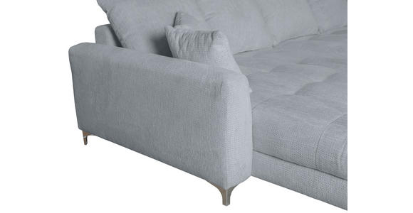 ECKSOFA Silberfarben Chenille - Chromfarben/Silberfarben, KONVENTIONELL, Textil/Metall (227/329cm) - Carryhome