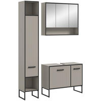 BADEZIMMER 3-teilig  in 110 cm  - Kaschmir/Schwarz, MODERN, Holzwerkstoff/Metall (110cm) - MID.YOU
