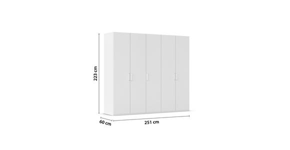 DREHTÜRENSCHRANK 251/223/60 cm 5-türig Weiß  - Weiß, Design, Holzwerkstoff/Kunststoff (251/223/60cm) - Novel