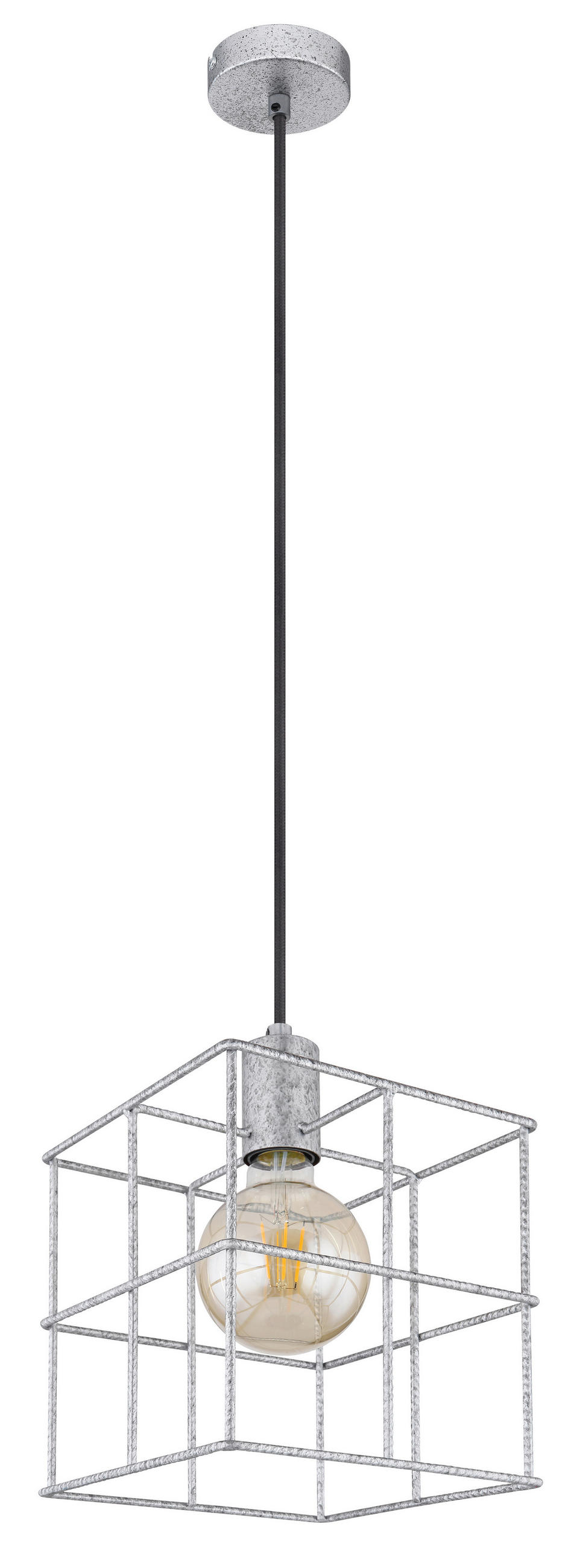 HÄNGELEUCHTE Merril 20/20/150 cm   - Zinkfarben, Design, Metall (20/20/150cm) - Globo