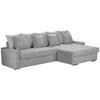 ECKSOFA SALVADOR Hellgrau Mikrofaser  - Wengefarben/Silberfarben, MODERN, Holz/Textil (293/164cm) - MID.YOU