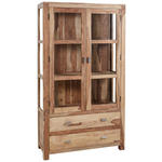 VITRINE in massiv Sheesham Sheeshamfarben  - Messingfarben/Sheeshamfarben, LIFESTYLE, Glas/Holz (104/182/44cm) - Landscape