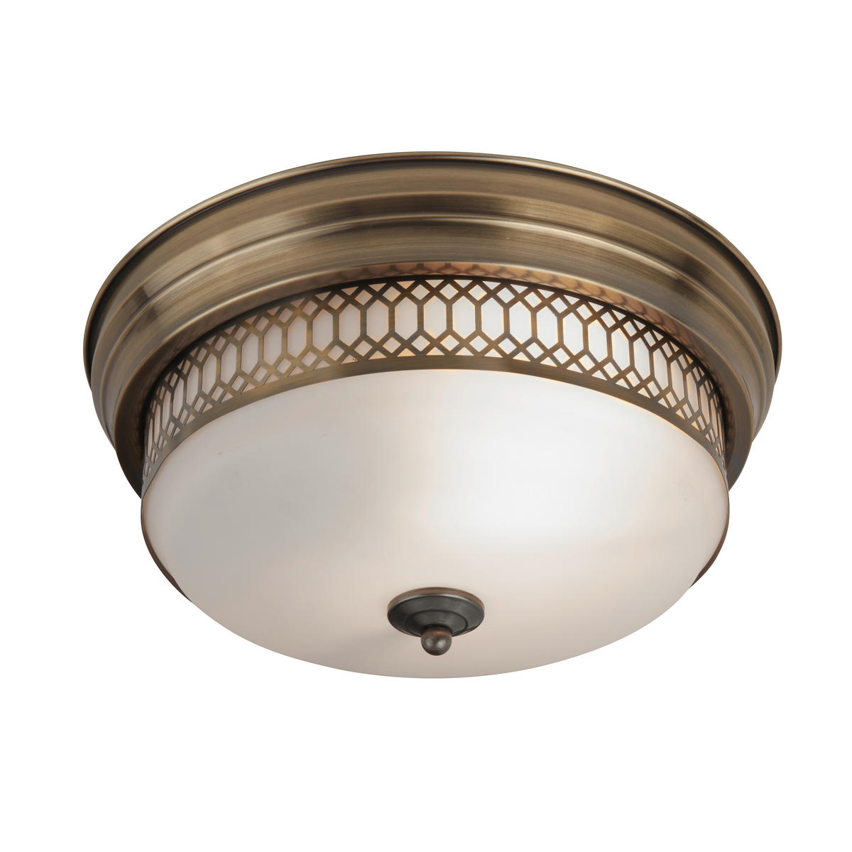 TAKLAMPA Edinburgh 35/16 cm  - vit/mässingsfärgad, Klassisk, metall/glas (35/16cm)