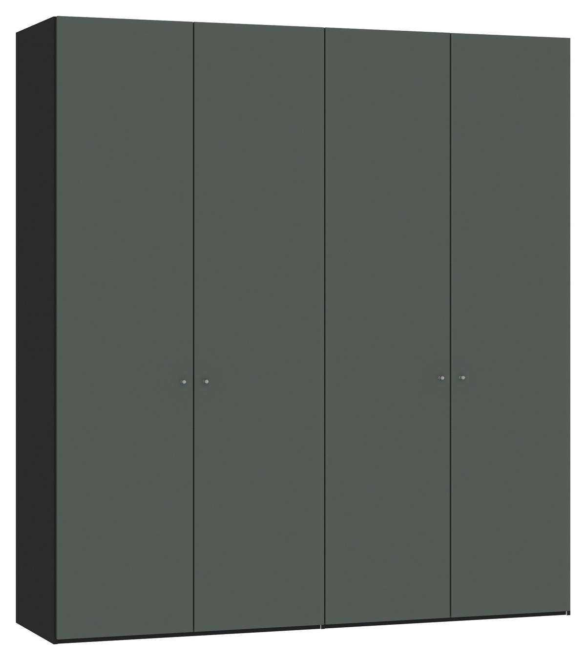 DREHTÜRENSCHRANK 203/220/59 cm 4-türig Grau, Grün, Schwarz  - Silberfarben/Schwarz, Design, Glas/Holzwerkstoff (203/220/59cm) - Jutzler