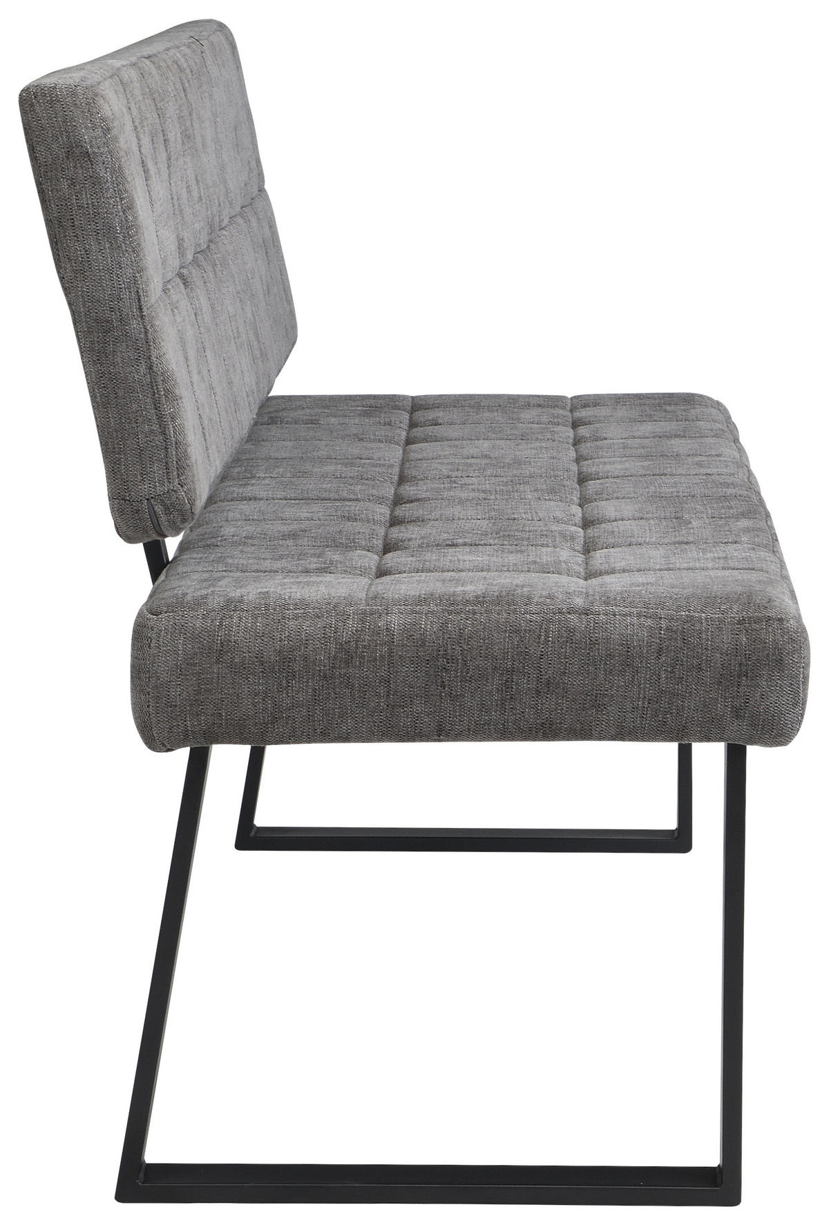 SITZBANK in Metall, Textil Hellgrau  - Hellgrau/Schwarz, MODERN, Textil/Metall (160/85/56cm) - Livetastic