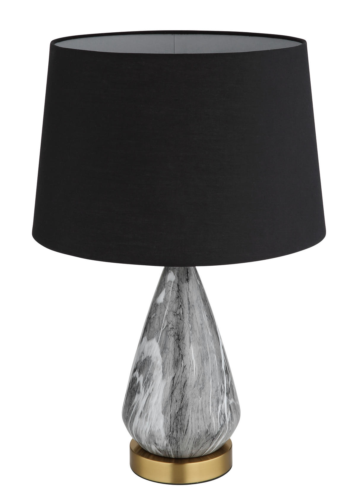 TISCHLEUCHTE 35/54 cm   - Messingfarben/Schwarz, KONVENTIONELL, Textil/Metall (35/54cm) - Globo