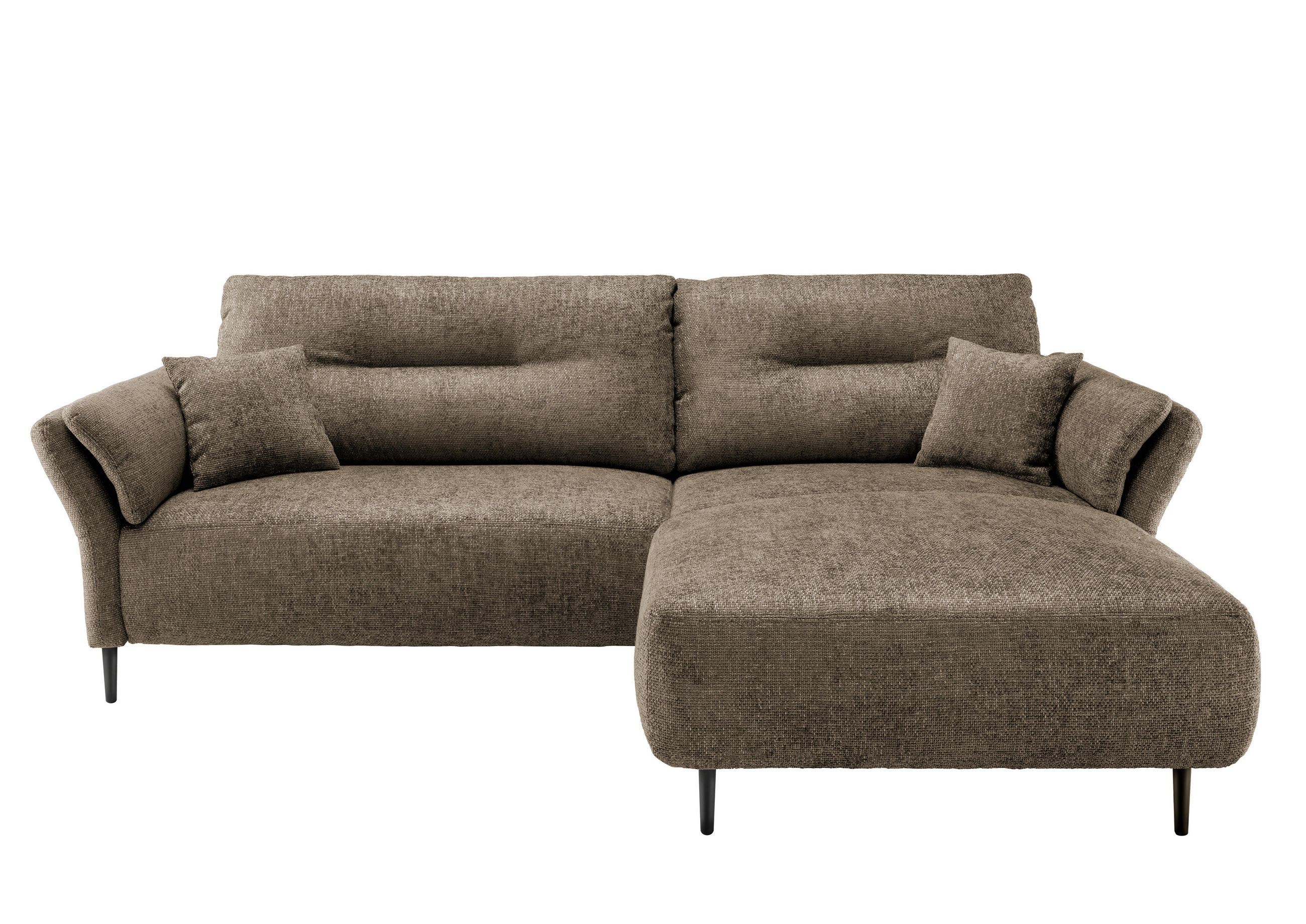 ECKSOFA Cappuccino Struktur  - Schwarz/Cappuccino, MODERN, Holz/Textil (269/172cm) - MID.YOU
