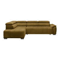 HÖRNSOFFA i chenille, vävt tyg senapsgul  - svart/senapsgul, Modern, textil/plast (106/283cm) - MID.YOU