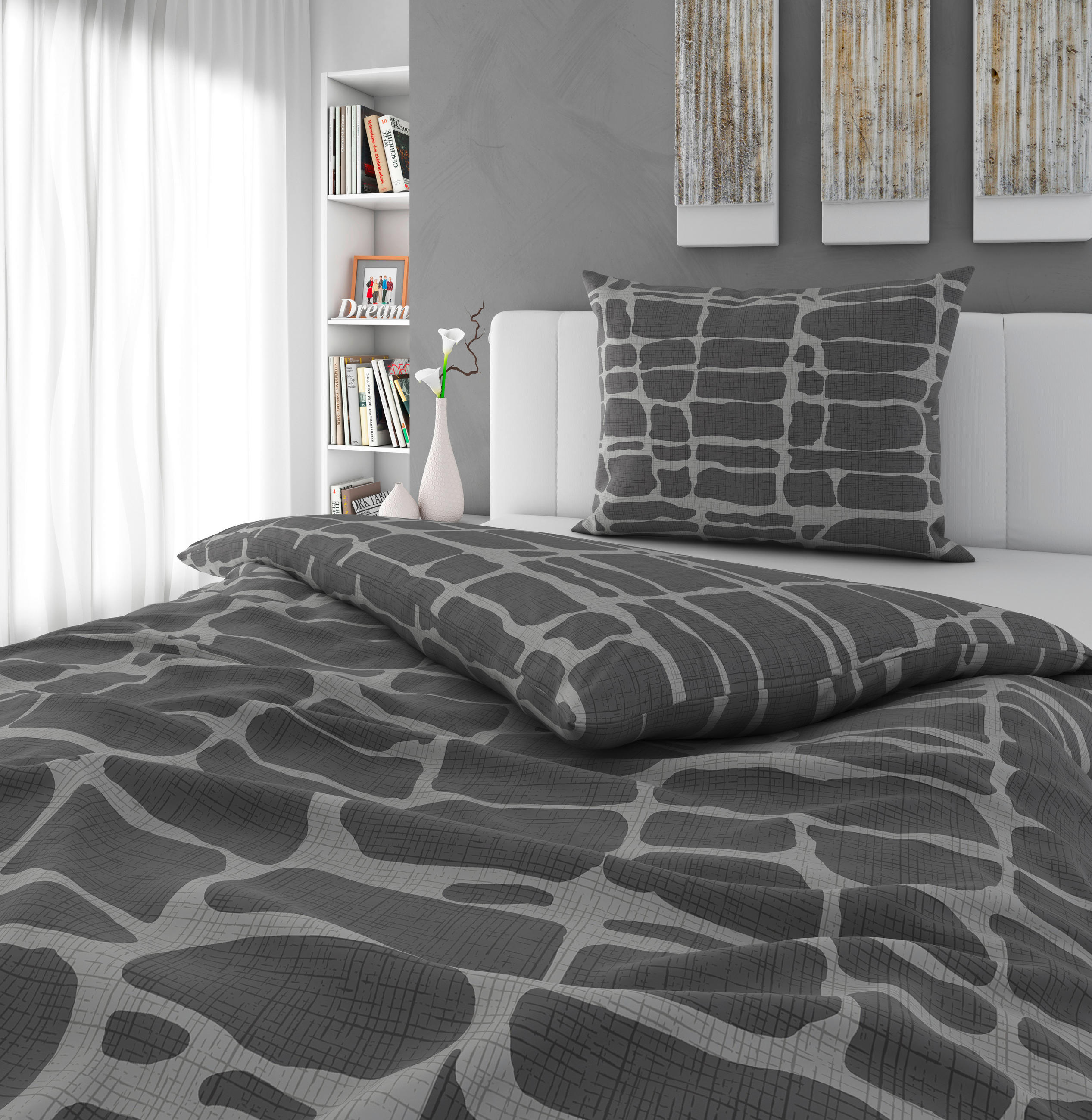 POVLEČENÍ, renforcé, antracitová, 140/200 cm - antracitová, Konvenční, textil (140/200cm) - Esposa