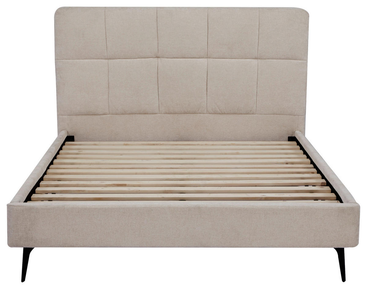 POLSTERBETT Lattenrost 140/200 cm  in Beige  - Beige/Schwarz, Design, Holz/Textil (140/200cm) - Boxxx