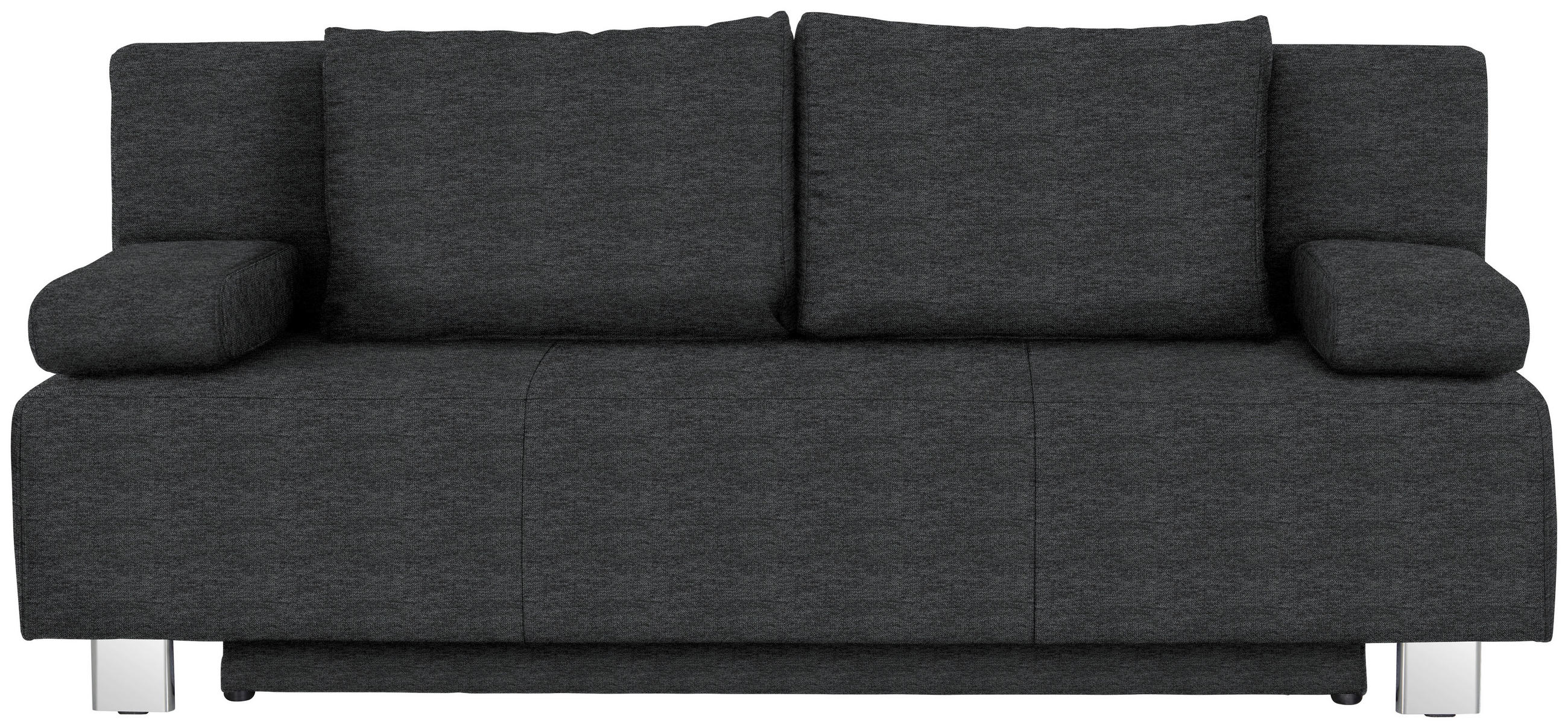 SCHLAFSOFA in Anthrazit  - Chromfarben/Anthrazit, Design, Textil/Metall (197/88/89cm) - Xora