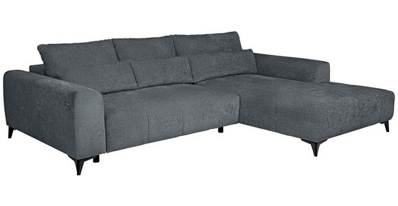 ECKSOFA  in Chenille Grau  279/222 cm  - Schwarz/Grau, KONVENTIONELL, Kunststoff/Textil (279/222cm) - Hom`in