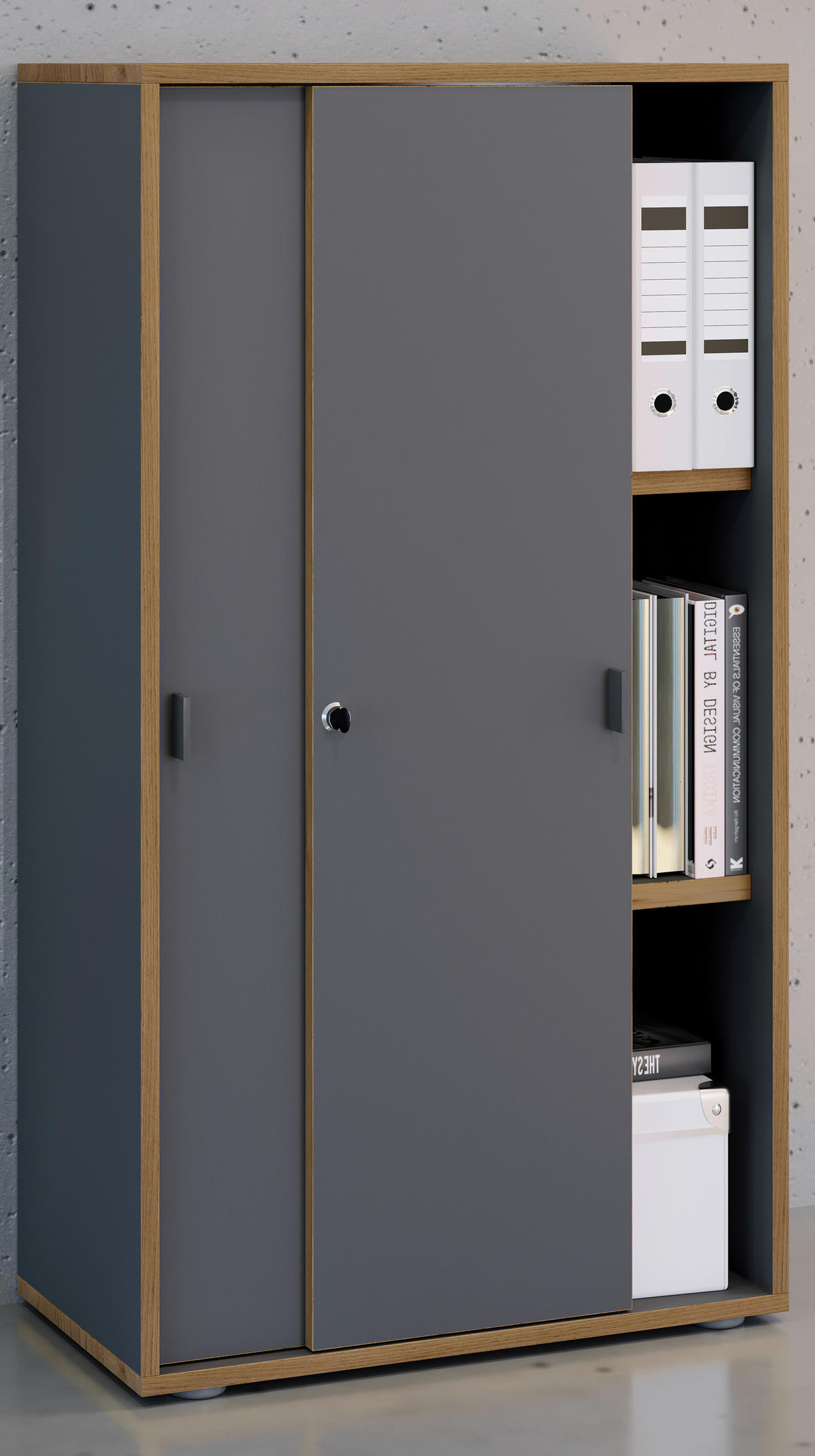 AKTENSCHRANK 60/110/37 cm  - Honigeiche/Anthrazit, Design, Holzwerkstoff (60/110/37cm) - MID.YOU