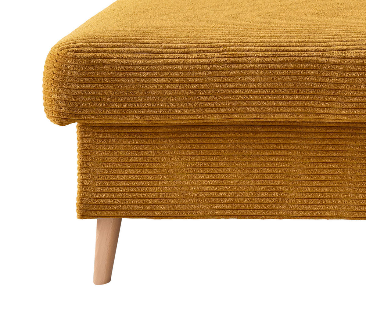 HOCKER in Textil Goldfarben  - Goldfarben/Naturfarben, Design, Holz/Textil (61/43/61cm) - P & B