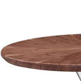 COUCHTISCH Ligneo Walnuss furniert 60/60/54 cm rund Walnussfarben  - Edelstahlfarben/Walnussfarben, Design, Holz/Metall (60/60/54cm) - Novel